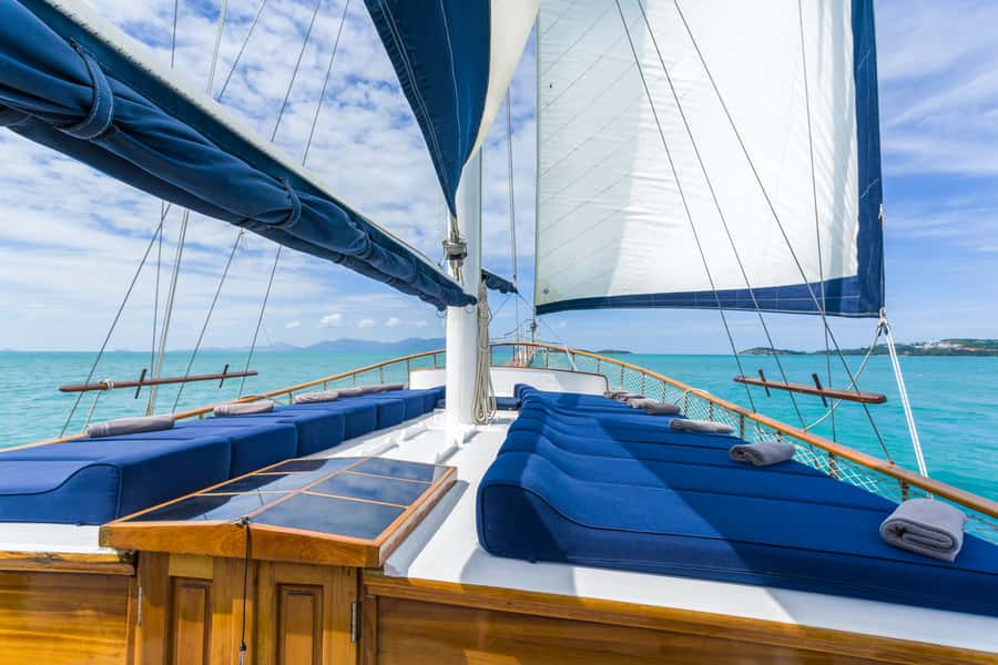 Ang Thong Full-Day Discovery Cruise from Koh Samui - The Naga experience: sunbeds, towels, and a crew that stays on top of things