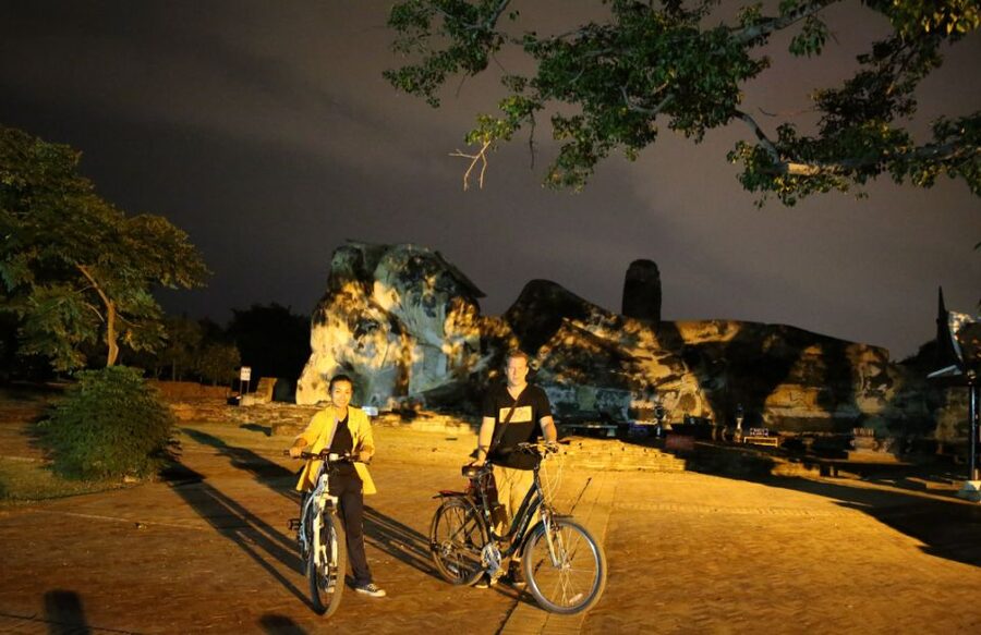 Ayutthaya: 3-Hour Sunset Ride Bike Excursion - Wat Lokayasutharam reclining Buddha and the ride back past Lak Muang