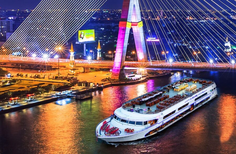 Bangkok: 2-Hour Dinner & Shows on White Orchid River Cruise - Chao Phraya Night Views: Grand Palace, Wat Pho, Wat Arun
