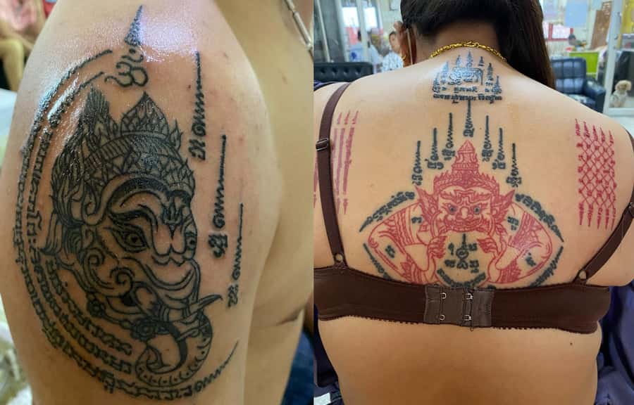 Bangkok: Hand Poked Thai Tattoo Guide at Wat Bang Phra - The hand-poke tattoo session, pain, process, and aftercare cover