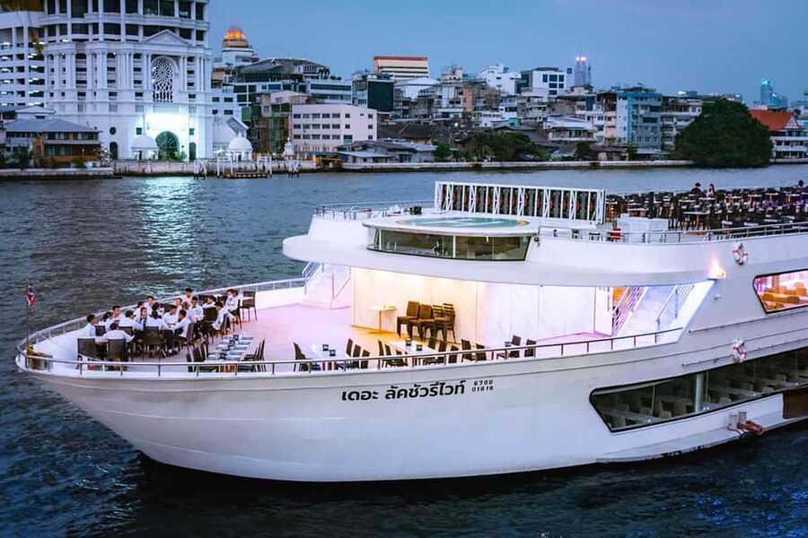 Bangkok Luxury White: Sunset or Buffet Dinner Cruise - Two cruises, same luxury vibe: Golden Twilight vs ICONSIAM dinner