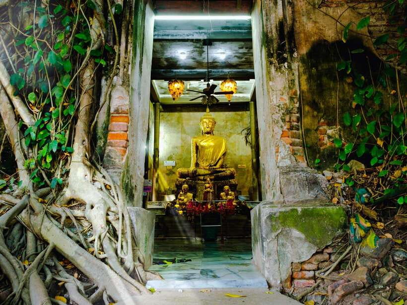 Bangkok: Maeklong Railway & Amphawa Floating Market Day Trip - Wat Bang Kung: Banyan Tree Roots and the Stories Inside