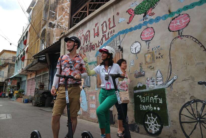 Bangkok: Riverside E-Scooter Adventure with StreetFood Snack - Santa Cruz Church: a quick photo stop with cultural flavor