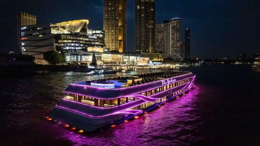 Bangkok: The Opulence Buffet Dinner Cruise with Live Band - Icon Siam Pier 2 boarding and how the 3 decks work