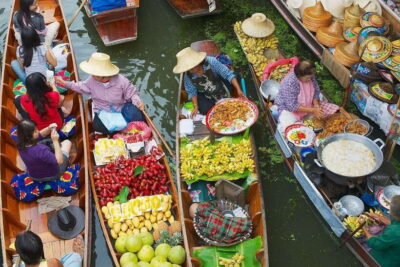 Damnoen Saduak Market and Maeklong Railway Market