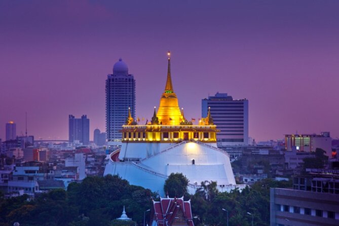 Bangkok Tuk Tuk Tour - Hotel-pickup & Dinner - Wat Saket Golden Mount: the city views, and the stair reality