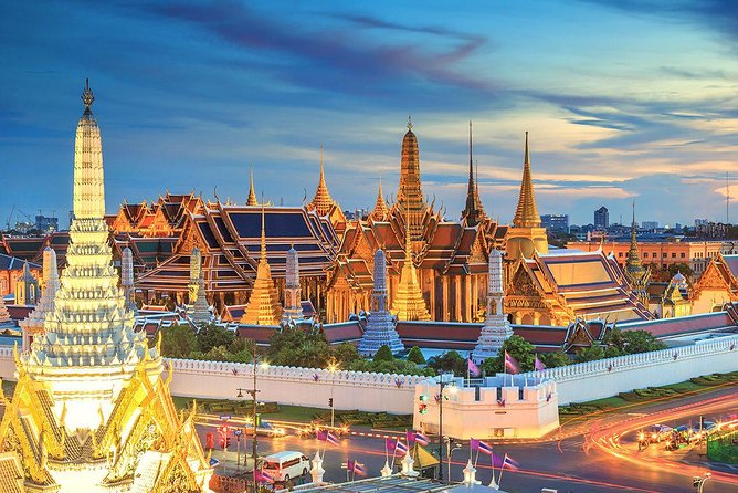 Bangkok Under the Night Lights by TUK-TUK (SHA Plus) - Grand Palace lights from the roadside, not inside