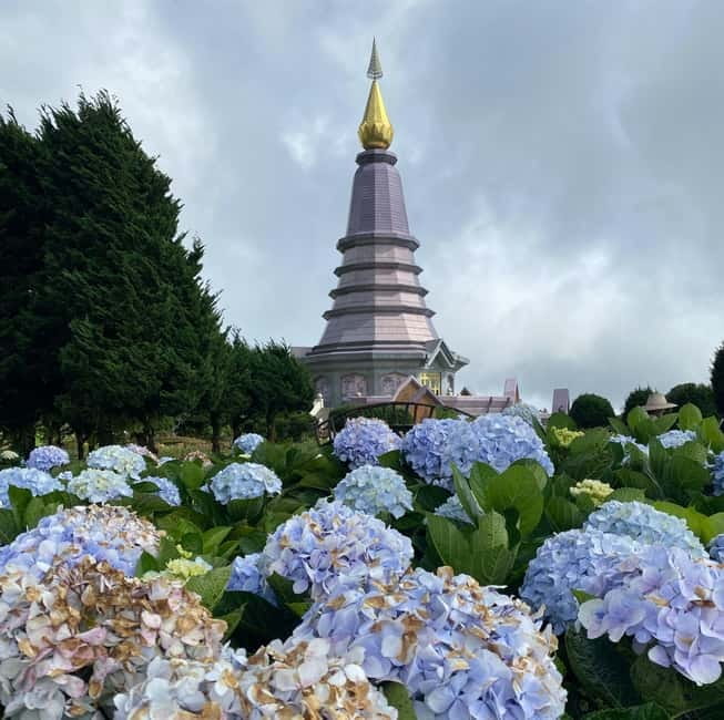 Chang Mai: Doi Inthanon Day Tour w/Waterfalls & Hilltribes - King’s and Queen’s Pagodas, where Northern Thai design does the talking