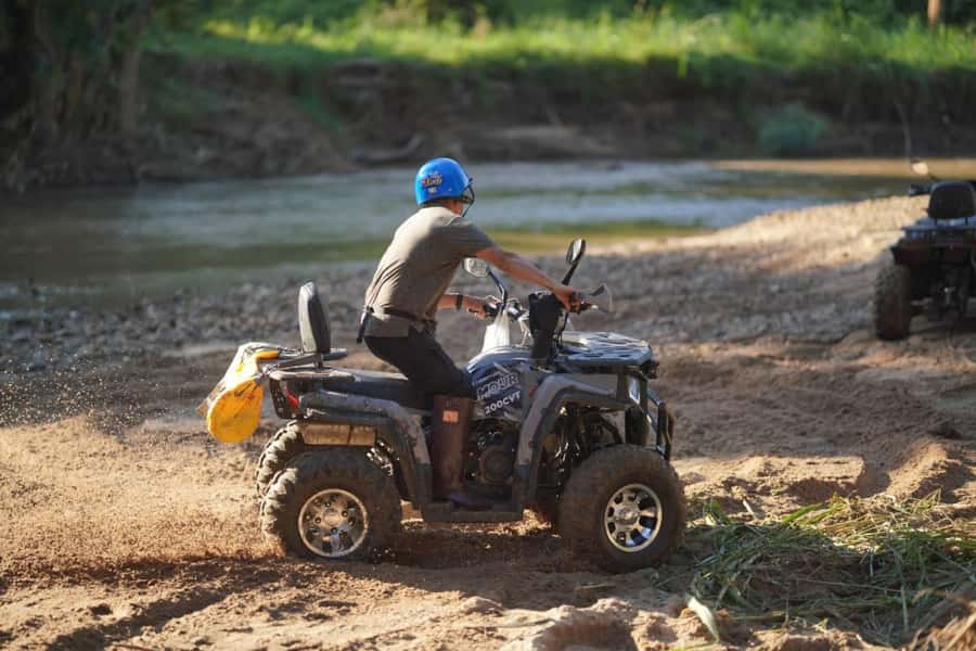 Chiang Mai: ATV Adventure 2-Hrs,Feeding,Rafting & Lunch Trip - Bamboo rafting on the Mae Wang River: calm after the sand