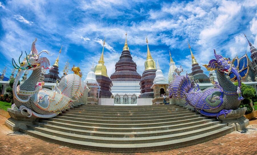 Chiang Mai: Chiang Dao Caves and Jungle Trek with Lunch - Wat Ban Den’s blue colors: the final culture hit