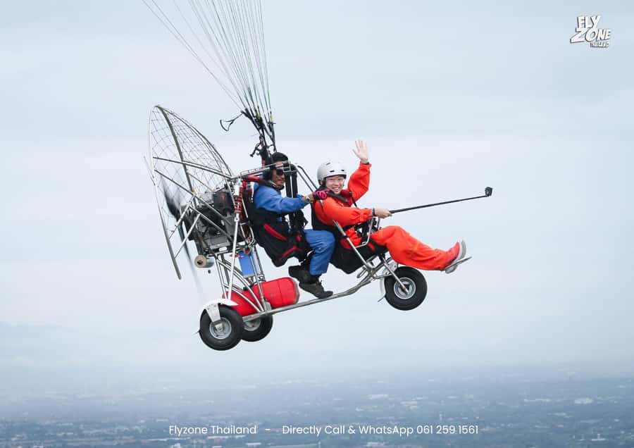 Chiang Mai : Paramotor Flyzone - Chiang Mai From Above, Rice Fields, Mountains, and Temples