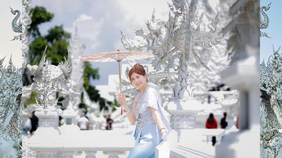 Chiang Rai:Photos of traditional Thai costumes,White Temple - Small group and language support: who this works best for