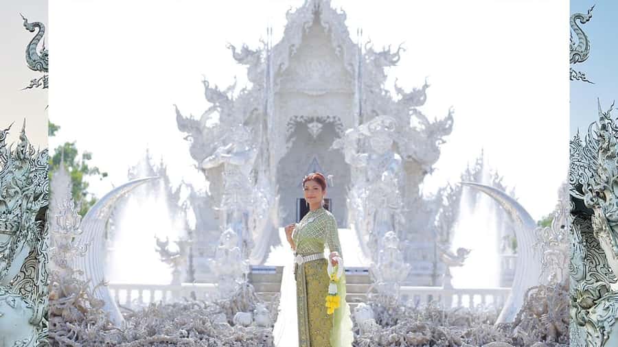 Chiang Rai:Photos of traditional Thai costumes,White Temple - The 2-hour photo session: what the timeline feels like