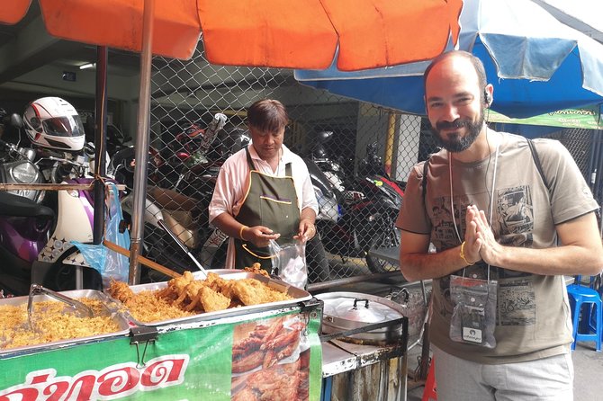 CHOB Bangkok Walking Tour (Talking + Walking + Eating) - Night market and red-light district, with the guide doing the heavy lifting