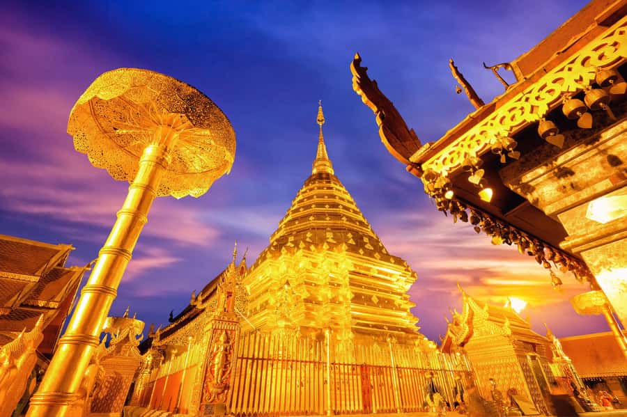 Early morning Doi Suthep with monk chanting and alms - Monk alms at 7:00 am, chanting you can feel and a ritual you participate in