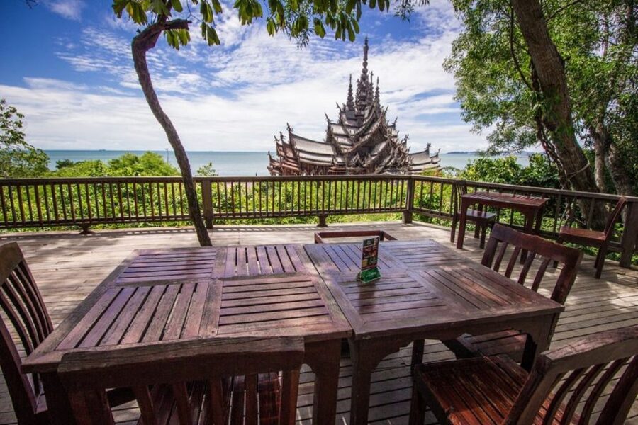 From Bangkok: Day Trip to Pattaya City & Sanctuary of Truth - Khao Phra Tamnak viewpoint: Pattaya from above (and the Thai Navy monument)