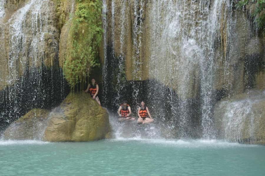 From Bangkok: Erawan Waterfall & Kanchanaburi Private Tour - Erawan Waterfall National Park, swimming plus the option to go higher