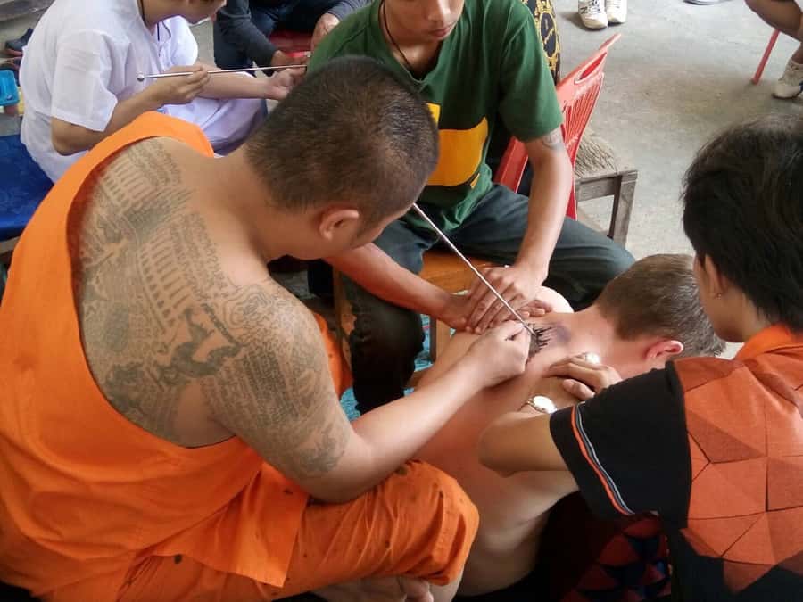 From Bangkok: Holy Tattoo Experience at Wat Bang Phra - The tattoo session: monk blessing plus a short, intense moment