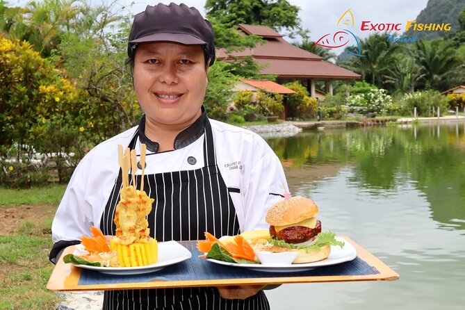 Full-Day Freshwater Lake Resort Fishing in Phang Nga - Beyond fishing: fruit trees, a park stroll, and sunset views