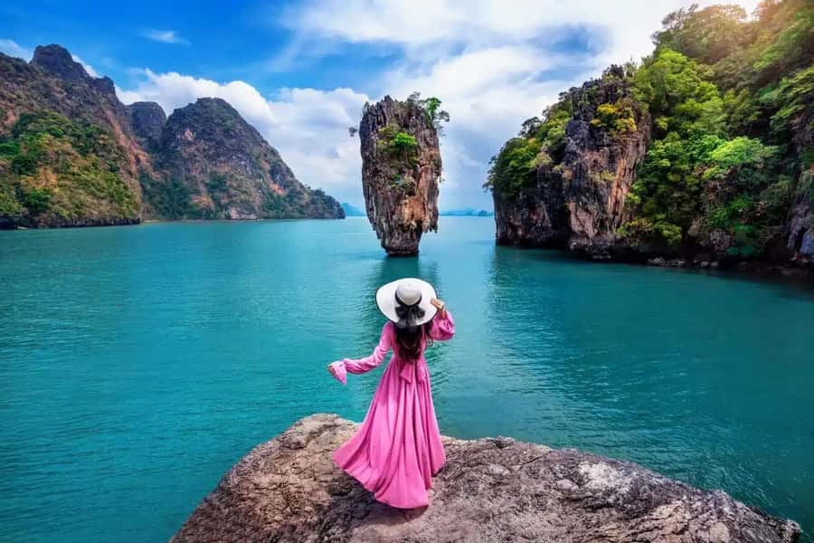 Golden Hour Odyssey from Samet Nangshe to James Bond Island - Wat Maneesri Mahathat, a calm historic pause before you head back