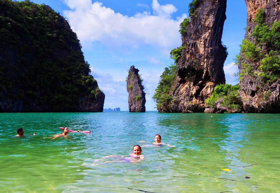 Khao Lak: Private Long-Tail Boat Trip to James Bond Island - Hong Island lagoons: swimming, snorkeling gear, and best-use of your time