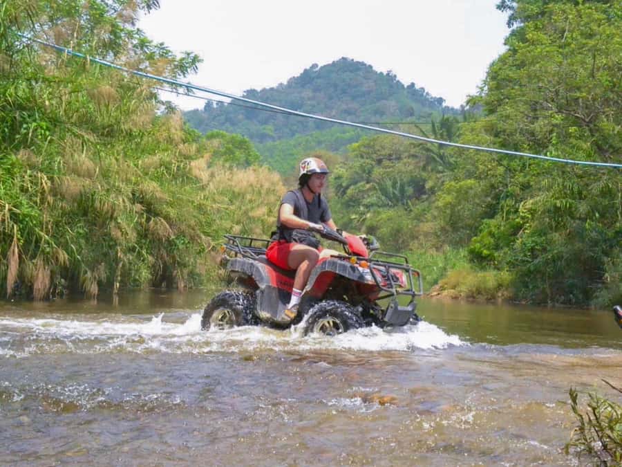 KhaoLak:ATV, ZipLine, & Rafting Adventure Monkey Cave Temple - Song Phraek River waterfall and rafting: choose 5.5, 7, or 9 km