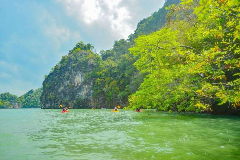 Ko Lanta: Full-Day Mangrove and Sea Cave Kayaking Experience - Sea caves on Koh Phee: limestone scenery and a moment of caution