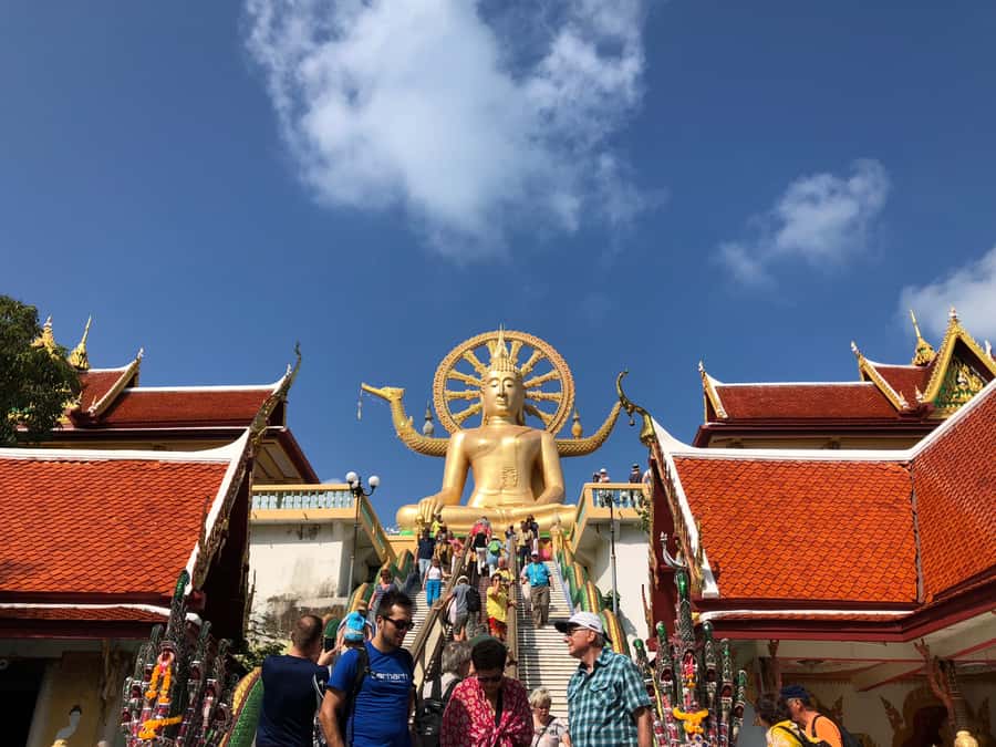 Koh Samui: 4x4 Off Road Island Safari Tour Including Lunch - Morning pickup, then straight to a Chinese-crowned temple moment