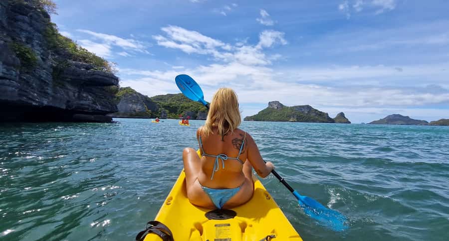 Koh Samui: Day Tour to Ang Thong with Kayak, Snorkel & Lunch - Emerald Lake viewpoint hike: Blue Lagoon photos you can earn