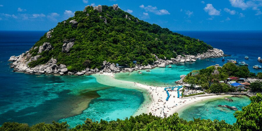 Koh Samui: Koh Tao and Nangyuan Snorkeling Tour by Catamaran - Nangyuan lunch and photo time, then beach swimming again