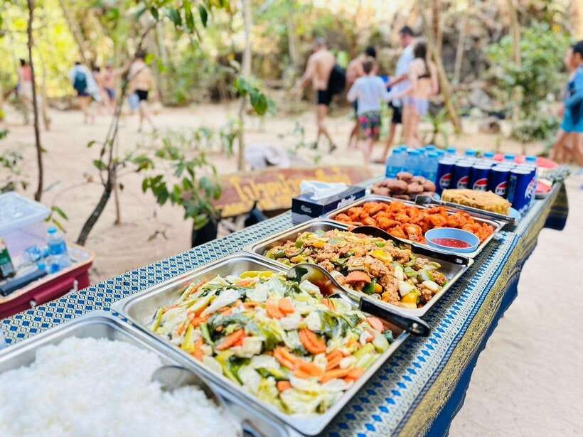 Krabi: 7 Islands Sunset Tour with Buffet Dinner & Snorkeling - Getting to the boats: Nopparat Thara Pier, Railay, and timing that matters