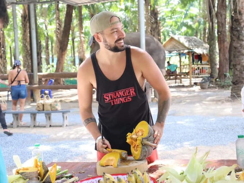 Krabi: Elephant Feeding Program with Food Preparation - Hand-feeding with caretakers, plus learning elephant personalities