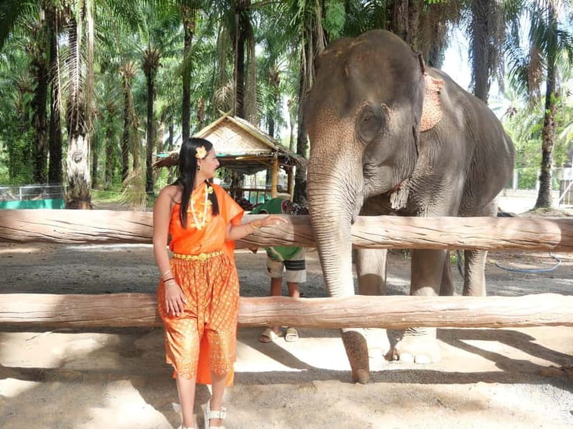 Krabi: Elephant Feeding Program with Traditional Thai Dress - Krabi Elephant Shelter Feeding, With Thai Costume Included