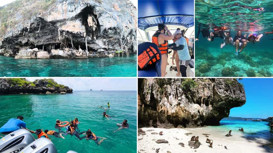 Krabi: Phi Phi Early Bird & 4 Island by Speedboat with Lunch - Pileh Lagoon: snorkeling time in a natural pool of limestone views
