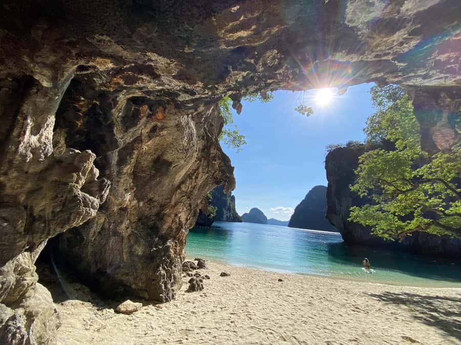 Krabi: Private Luxury Boat to Hong Islands Sunrise & Picnic - Hong Lagoon: limestone cliffs, calm water, and a tight passage