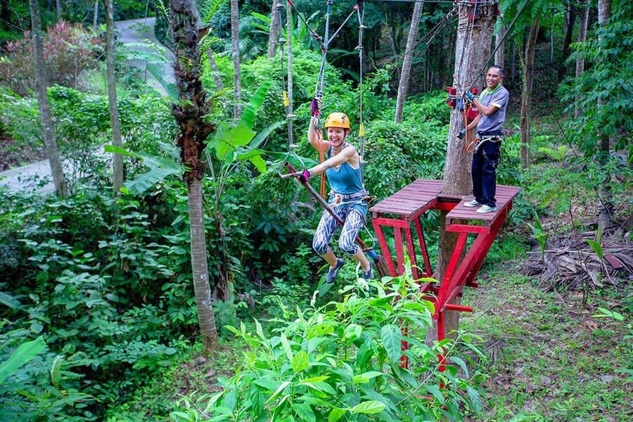 Krabi: Ultimate Zipline Games Challenge - The aerial games: Superman, flying skateboard, and the cable bike