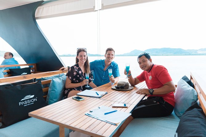 Luxury Boat to James Bond Islands with Lunch and Sunset Dinner - Onboard Wi-Fi, DJ music, and the “party boat” question