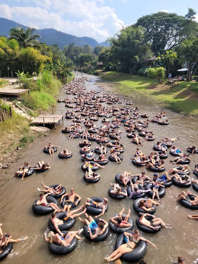 Pai: Jungle Tubing River Excursion with DJs & Foam Party - Stop 3, Tube Camp: the two-stage finale with tacos and festival energy