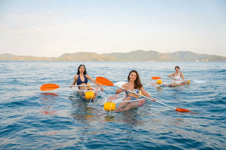 Pattaya: 3-Island Hopping Sunset Yacht & Buffet with Live DJ - The Water-Activity Kit: Floats, Clear Kayaks, Paddleboards, and a Slide