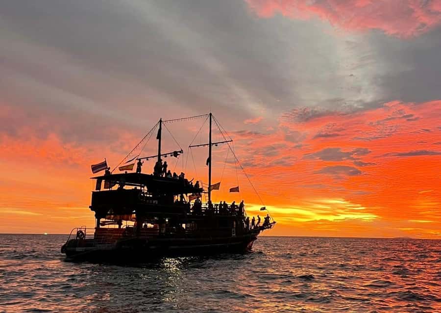 Phi Phi: Pirate Boat with Snorkeling, Kayaking, and Party - Monkey Beach and Viking Cave, Fast Stops With Easy Fun