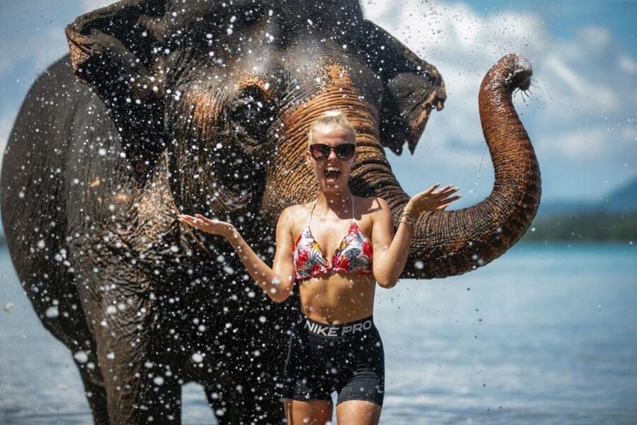 Phuket:Beach walk with elephants, rain & care. 2.5 hours - What to bring for a wet, hands-on elephant day