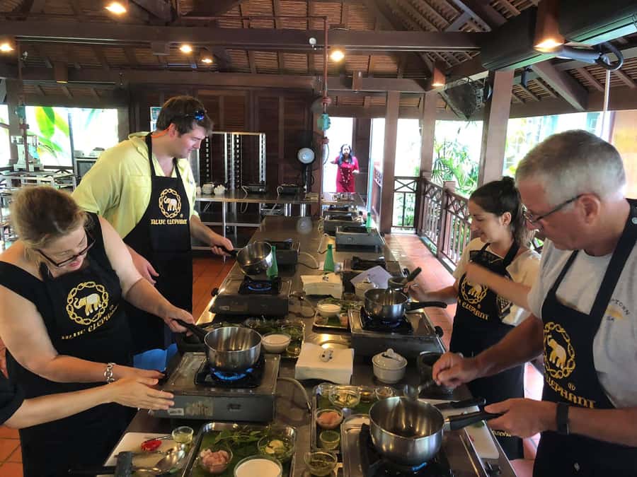 Phuket - Blue Elephant Thai Cooking Class with Market Tour - Lunch at Blue Elephant Restaurant: eating what you cooked, not just watching