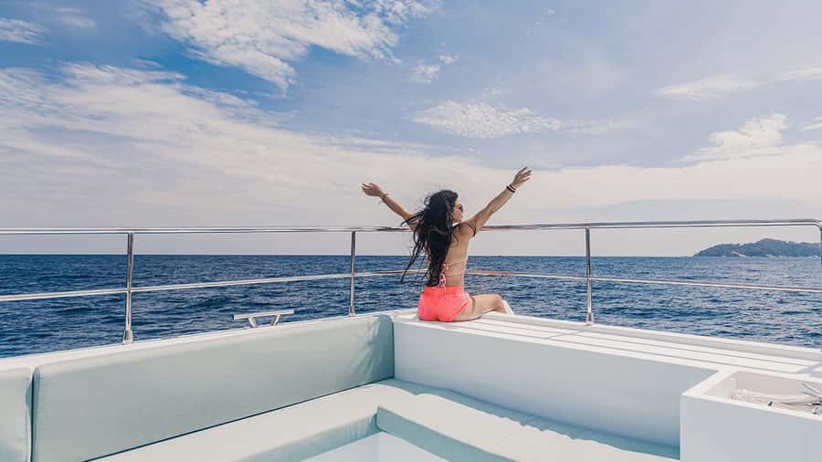 Phuket: Indigo Luxury Yacht to Phi Phi, Maya & Maithon - The private island phase: water slide, sea scooters, kayaks, and that second big splash