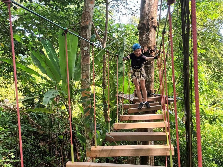 Phuket: Jungle Xtrem Adventures and Zipline Park - Flying through trees: platforms, ziplines, nets, bridges, and the free jump