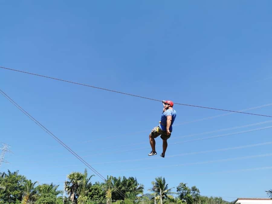 Phuket: Monkey Cave, Water Rafting, Zipline with ATV Option - Zip Line Over the Trees: 150-Meter Lines and One Run