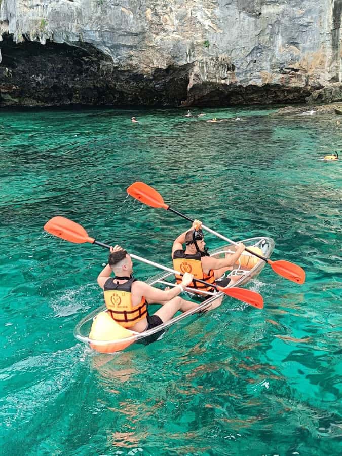 Phuket: Phi Phi, Bamboo & Maithon by Premium Speed Catamaran - Viking Cave snorkeling plus clear kayak time