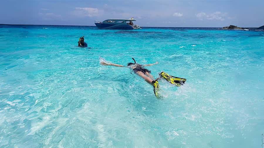 Phuket: Raya Island, Maithon Island, & Dolphin Spotting Tour - Banana Bay Snorkeling: Coral Reefs and Colorful Fish Time