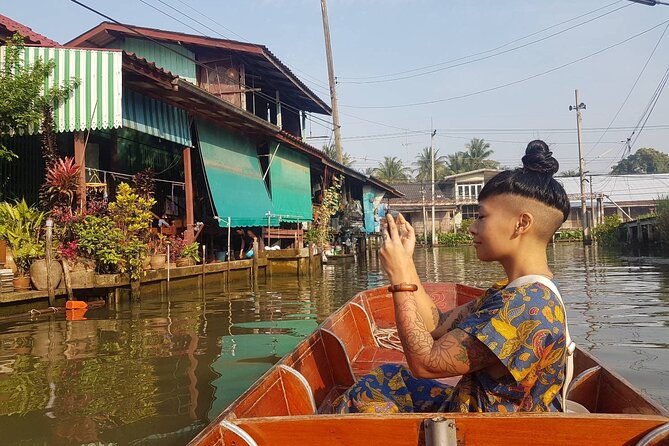 PRIVATE Floating Market + DRAGON Temple + DO like a Local - Mae Klong Railway Market: the train-track market moment you will remember