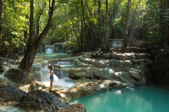 Private Kanchanaburi Erawan Waterfall&Thai-Burma Death Railway Tour from Bangkok - The included train ticket, a classic rail moment near the bridge