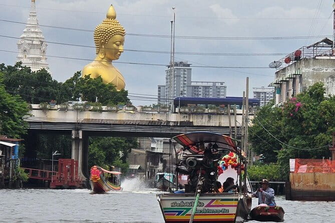 Private Tour to Pho Temple, Arun Temple and Canal Tour - Tha Tien Pier canal boat: seeing stilt houses up close